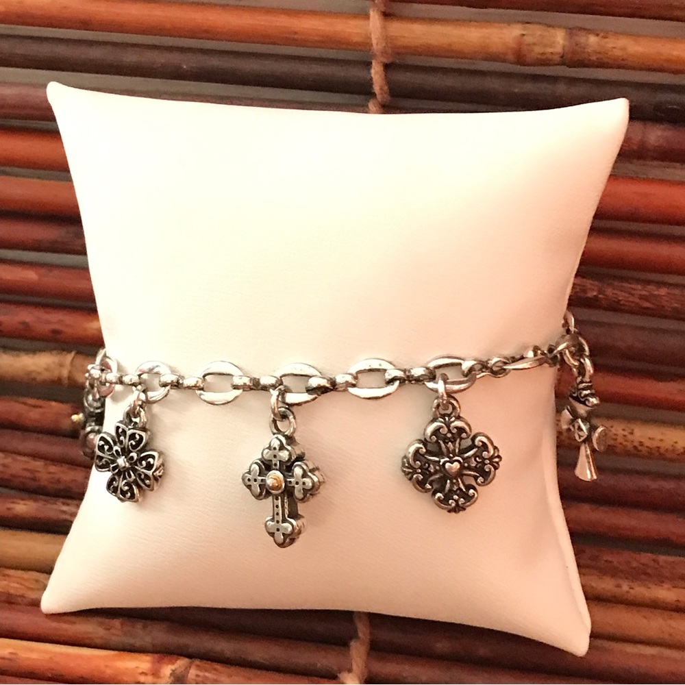 Brighton Silver Tone Cross Charm Bracelet - Picture 3 of 5